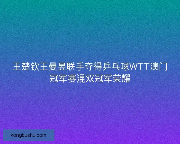 王楚钦王曼昱联手夺得乒乓球WTT澳门冠军赛混双冠军荣耀 王楚钦王曼昱联手夺得乒乓球WTT澳门冠军赛混双冠军荣耀