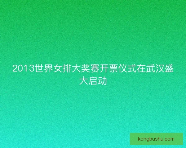2013世界女排大奖赛开票仪式在武汉盛大启动