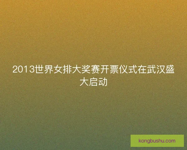 2013世界女排大奖赛开票仪式在武汉盛大启动