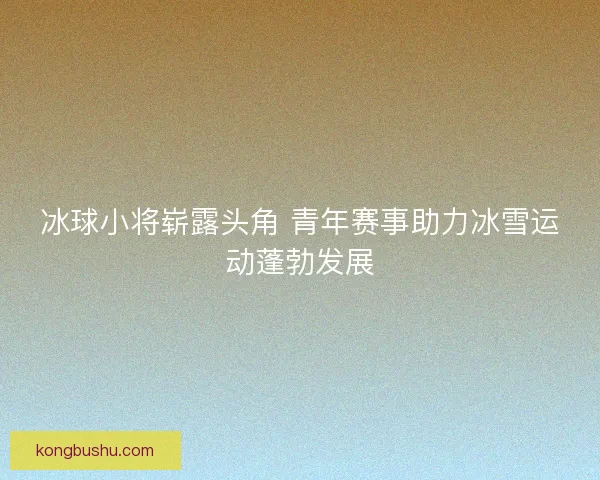 冰球小将崭露头角 青年赛事助力冰雪运动蓬勃发展